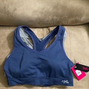 Ryka Women's Blue and Gray Sports Bra Set 2 pack NWT XL Racerback